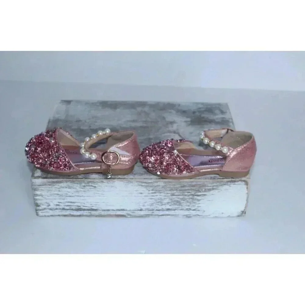 Ecosoft‎ Girls Embellished Sequin Beaded Dress Shoes Size 3.5, 6 to 9 Months